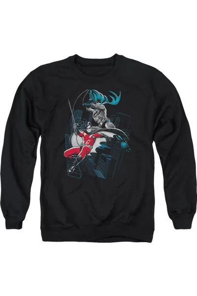 Gildan Batman Black And White Adult Crewneck Sweatshirt