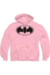 Gildan Batman Black Bat Adult Pull Over Hoodie / Hooded Sweatshirt In Pink