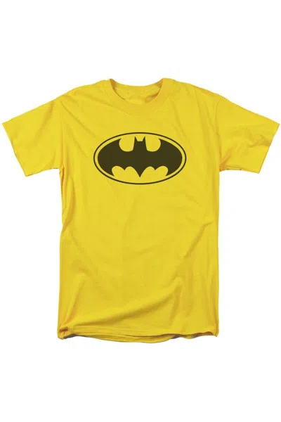 Gildan Batman Black Bat Short Sleeve Adult Tee / T-shirt In Yellow