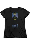 Gildan Batman Block Short Sleeve Womens Tee / T-shirt In Black