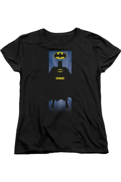 Gildan Batman Block Short Sleeve Womens Tee / T-shirt In Black