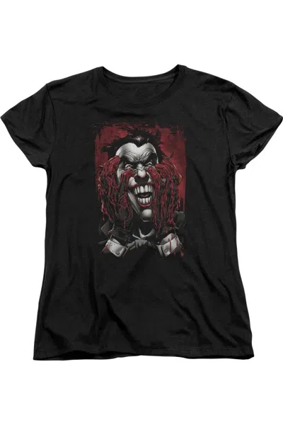 Gildan Batman Blood In Hands Short Sleeve Womens Tee / T-shirt In Black