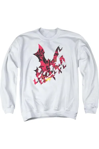 Gildan Batman Broken City Adult Crewneck Sweatshirt In White