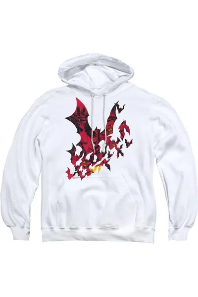 Gildan Batman Broken City Adult Pull Over Hoodie / Hooded Sweatshirt In White
