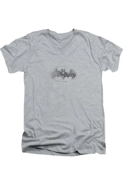 Gildan Batman Burned & Splattered Short Sleeve Adult V Neck Tee / T-shirt In Multi
