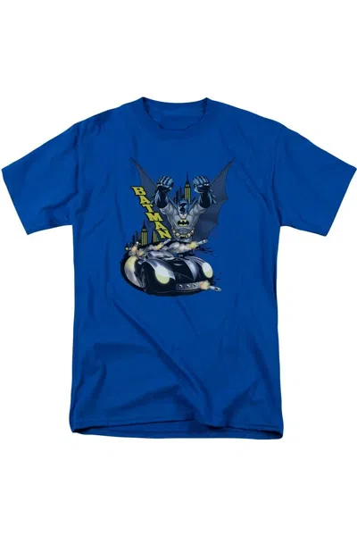 Gildan Batman By Air & By Land Short Sleeve Adult Tee / T-shirt In Blue