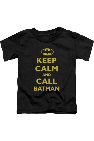 Gildan Kids' Batman Call Batman Short Sleeve Juvenile Tee / T-shirt In Black