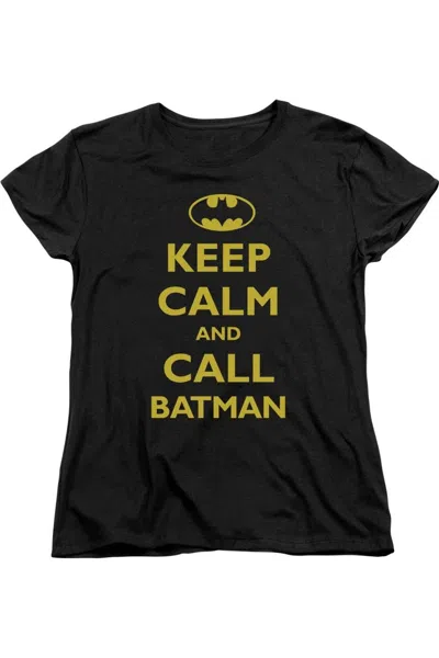 Gildan Batman Call Batman Short Sleeve Womens Tee / T-shirt In Black