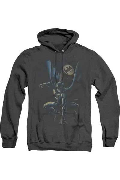 Gildan Batman Calling All Bats Adult Heather Hoodie / Hooded Sweatshirt In Black
