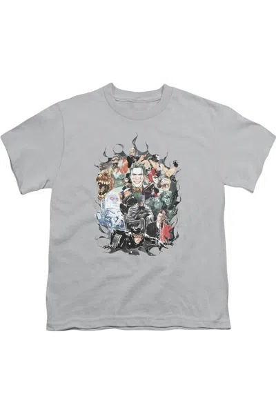 Gildan Kids' Batman Cape Of Villians Short Sleeve Youth Tee / T-shirt In Gray