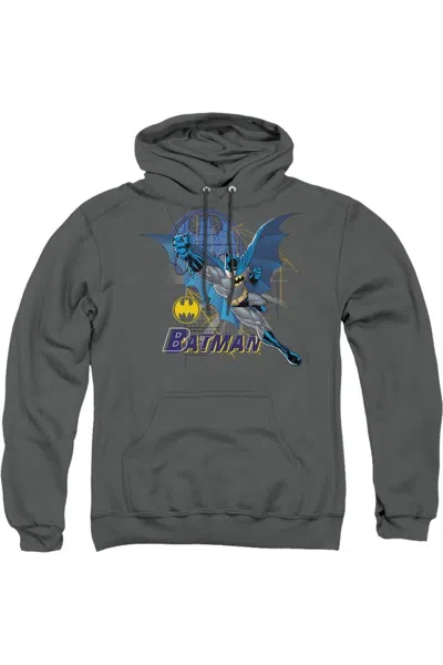 Gildan Batman Cape Outstretched Adult Pull Over Hoodie / Hooded Sweatshirt In Pink