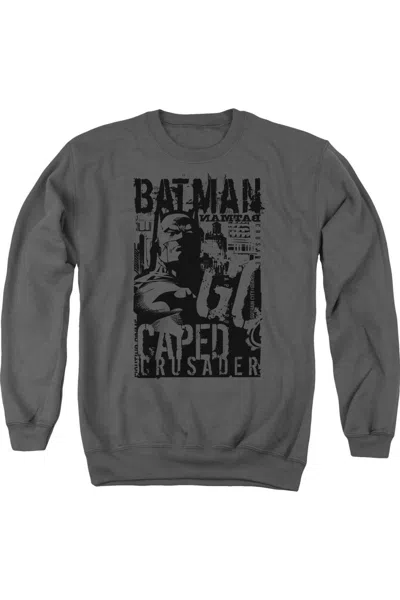Gildan Batman Caped Crusader Adult Crewneck Sweatshirt In Pink