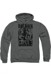 Gildan Batman Caped Crusader Adult Pull Over Hoodie / Hooded Sweatshirt In Pink