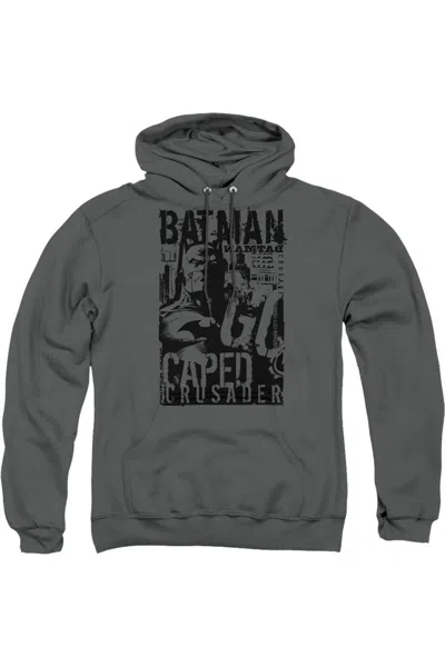 Gildan Batman Caped Crusader Adult Pull Over Hoodie / Hooded Sweatshirt In Pink