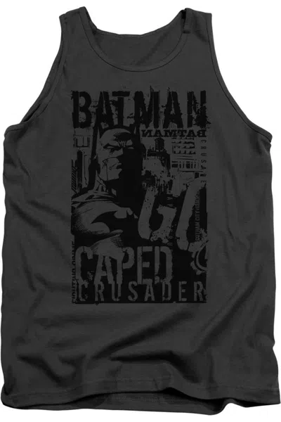 Gildan Batman Caped Crusader Adult Tank Top In Gray