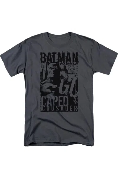 Gildan Batman Caped Crusader Short Sleeve Adult Tee / T-shirt In Gray