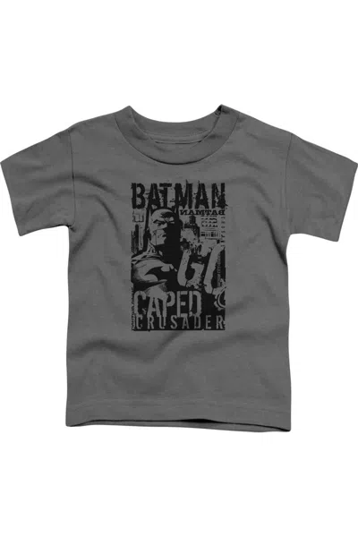 Gildan Kids' Batman Caped Crusader Short Sleeve Toddler Tee / T-shirt In Gray