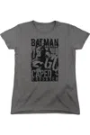 Gildan Batman Caped Crusader Short Sleeve Womens Tee / T-shirt In Pink