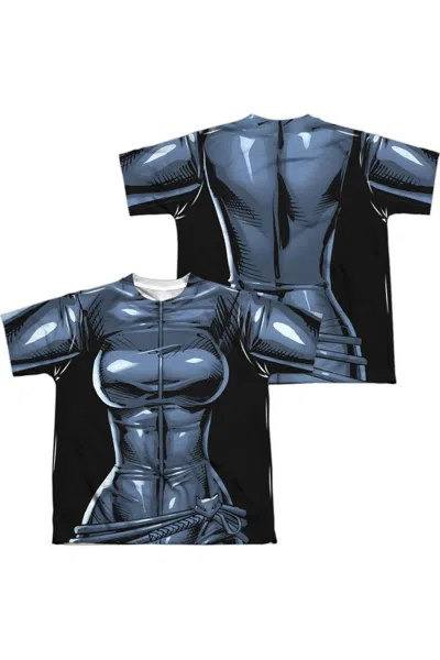 Gildan Kids' Batman Catwoman Uniform Short Sleeve Youth Poly Crew Tee / T-shirt In Blue