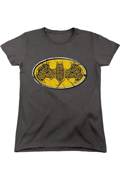 Gildan Batman Celtic Shield Short Sleeve Womens Tee / T-shirt In Pink