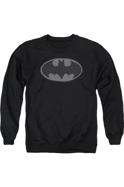 Gildan Batman Chainmail Shield Adult Crewneck Sweatshirt In Black