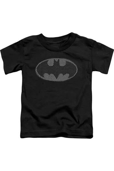 Gildan Kids' Batman Chainmail Shield Short Sleeve Juvenile Tee / T-shirt In Black