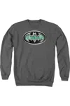 Gildan Batman Circuitry Shield Adult Crewneck Sweatshirt In Pink
