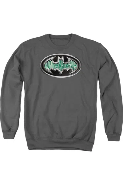 Gildan Batman Circuitry Shield Adult Crewneck Sweatshirt In Pink