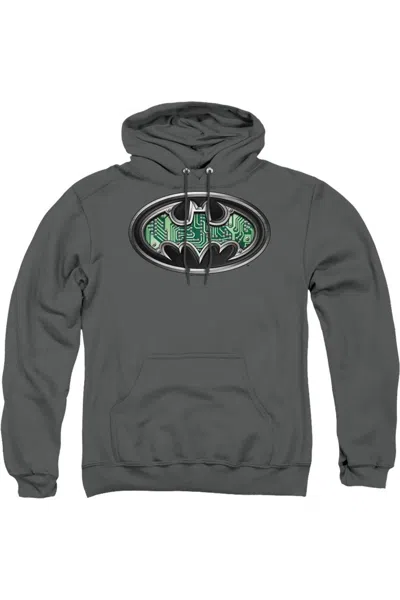 Gildan Batman Circuitry Shield Adult Pull Over Hoodie / Hooded Sweatshirt In Pink