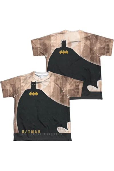 Gildan Kids' Batman City Crusader Short Sleeve Youth Poly Crew Tee / T-shirt In Brown