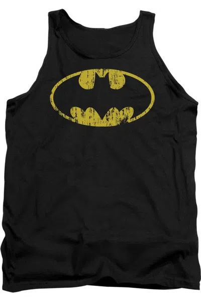Gildan Batman Classic Logo Distressed Adult Tank Top In Black