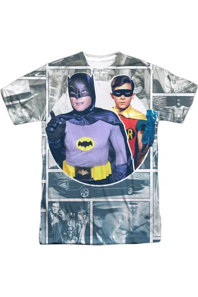 Gildan Batman Classic Tv 60s Panels Short Sleeve Adult Poly Crew Tee / T-shirt In White