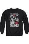 Gildan Batman Classic Tv Bat Channel Adult Crewneck Sweatshirt In Black