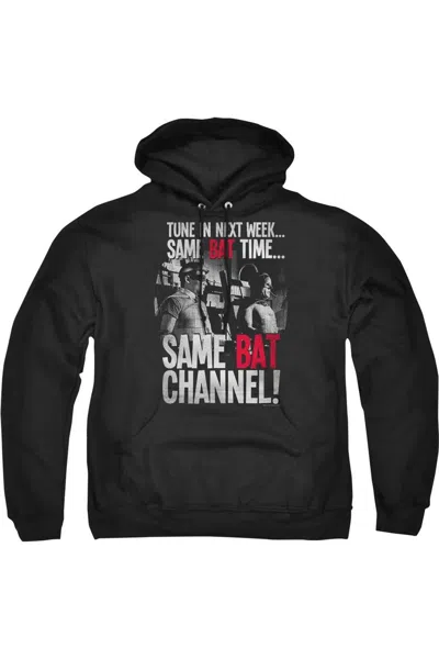 Gildan Batman Classic Tv Bat Channel Adult Pull Over Hoodie / Hooded Sweatshirt In Black