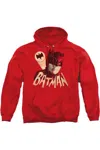 Gildan Batman Classic Tv Bat Signal Adult Pull Over Hoodie / Hooded Sweatshirt In Red