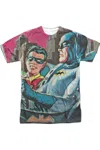 Gildan Batman Classic Tv Bat Signal Short Sleeve Adult Poly Crew Tee / T-shirt In White