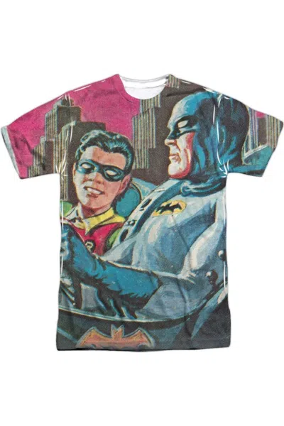 Gildan Batman Classic Tv Bat Signal Short Sleeve Adult Poly Crew Tee / T-shirt In White