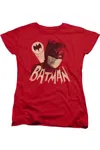 Gildan Batman Classic Tv Bat Signal Short Sleeve Womens Tee / T-shirt In Red