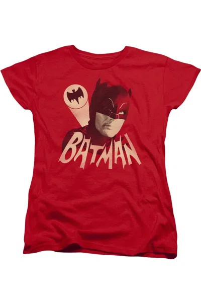 Gildan Batman Classic Tv Bat Signal Short Sleeve Womens Tee / T-shirt In Red