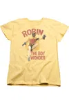 Gildan Batman Classic Tv Boy Wonder Short Sleeve Womens Tee / T-shirt In Yellow