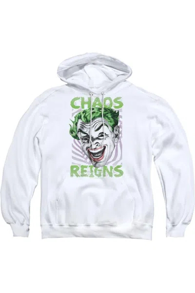 Gildan Batman Classic Tv Chaos Reigns Adult Pull Over Hoodie / Hooded Sweatshirt In White