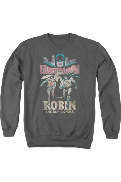 Gildan Batman Classic Tv Classic Duo Adult Crewneck Sweatshirt In Pink
