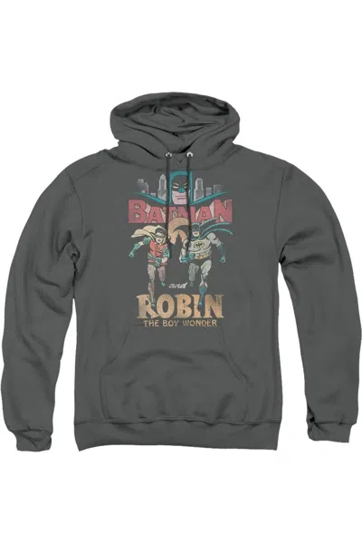 Gildan Batman Classic Tv Classic Duo Adult Pull Over Hoodie / Hooded Sweatshirt In Pink