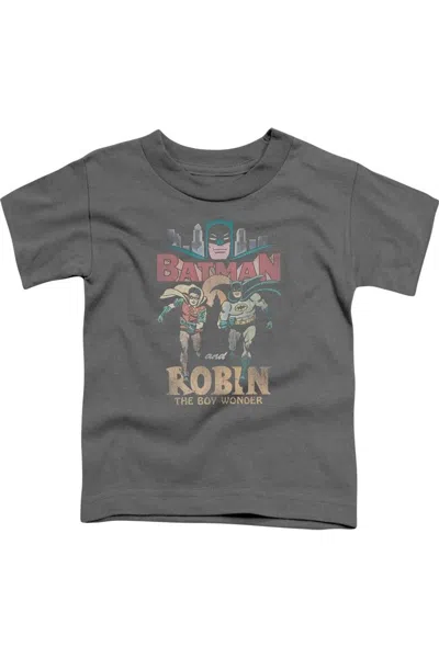 Gildan Kids' Batman Classic Tv Classic Duo Short Sleeve Juvenile Tee / T-shirt In Gray
