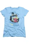 Gildan Batman Classic Tv Courageous Warriors Short Sleeve Womens Tee / T-shirt In Blue