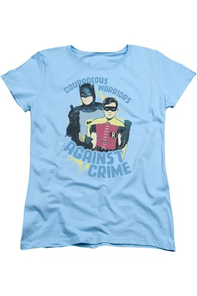 Gildan Batman Classic Tv Courageous Warriors Short Sleeve Womens Tee / T-shirt In Blue