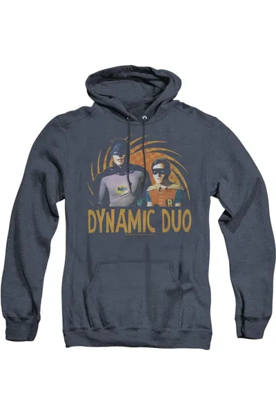Gildan Batman Classic Tv Dynamic Adult Heather Hoodie / Hooded Sweatshirt In Blue