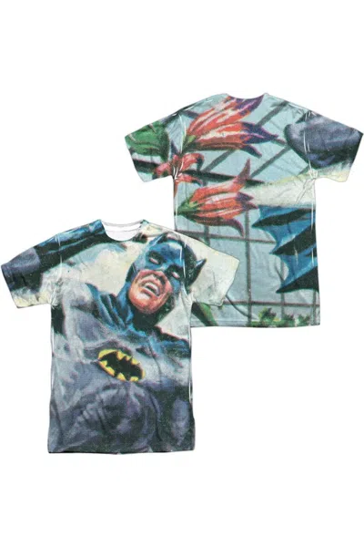 Gildan Batman Classic Tv Foliage (front/back Print) Short Sleeve Adult Poly Crew Tee / T-shirt In White