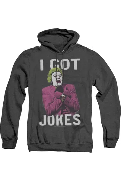 Gildan Batman Classic Tv Got Jokes Adult Heather Hoodie / Hooded Sweatshirt In Black
