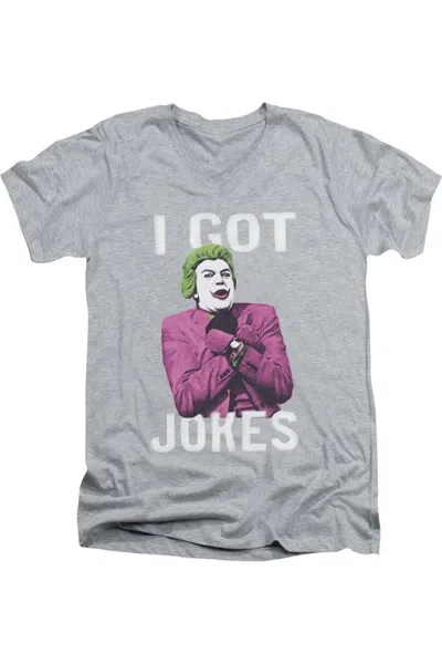 Gildan Batman Classic Tv Got Jokes Short Sleeve Adult V Neck Premium Cotton Tee / T-shirt In Multi